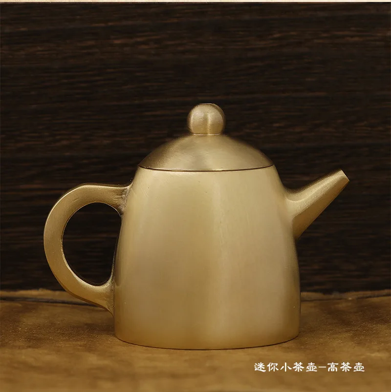 Маленький ручной мини-чайник из чистой латуни металла меди ручная работа офисный
