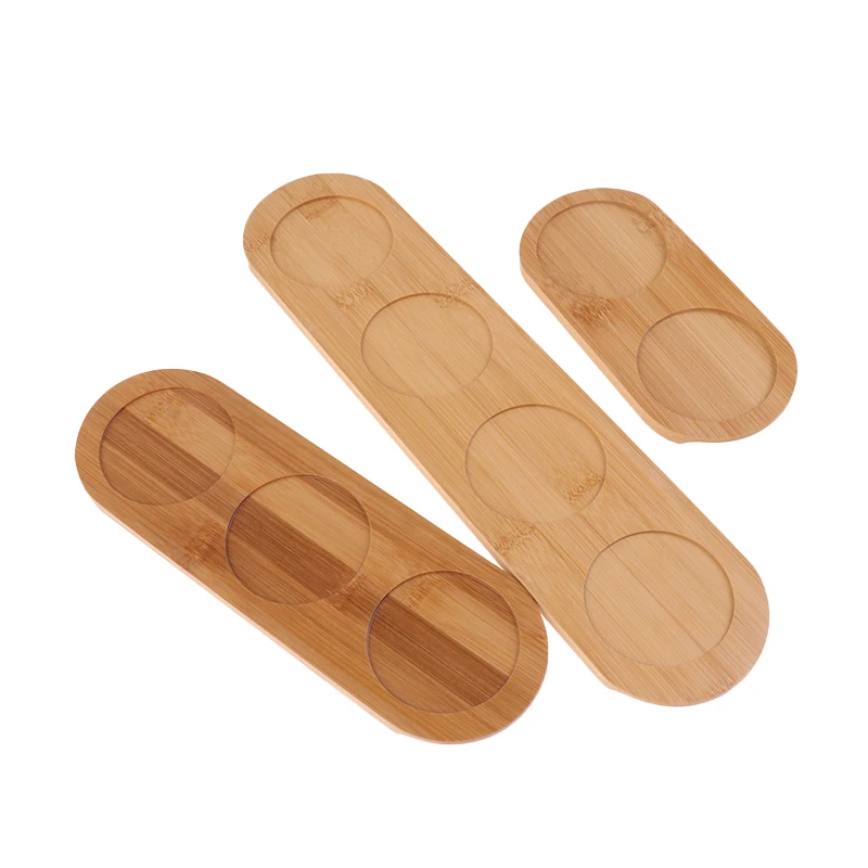 

Pepper Mill Tray Bamboo Tray Oval Shape Wood Saucer Mini Plant Flower Pot Stand Kitchen Storage Tray Home Decor Kitchen Tools