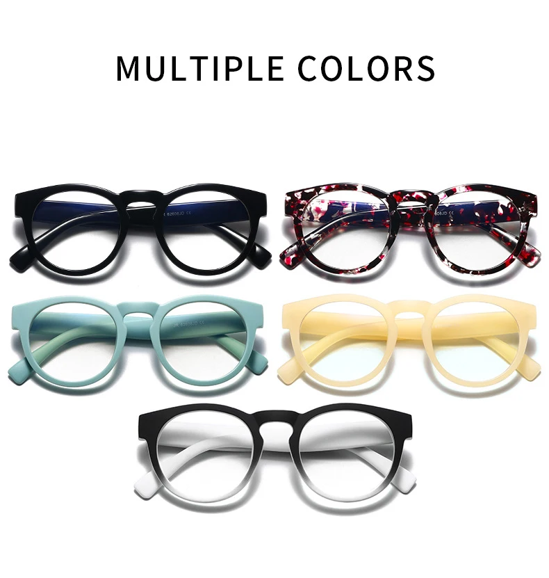 

Fashion Trending Blue Light Blocking Retro Glasses Women Men's TR90 Anti Radiation Eyeglasses Round Transparent Eyewear