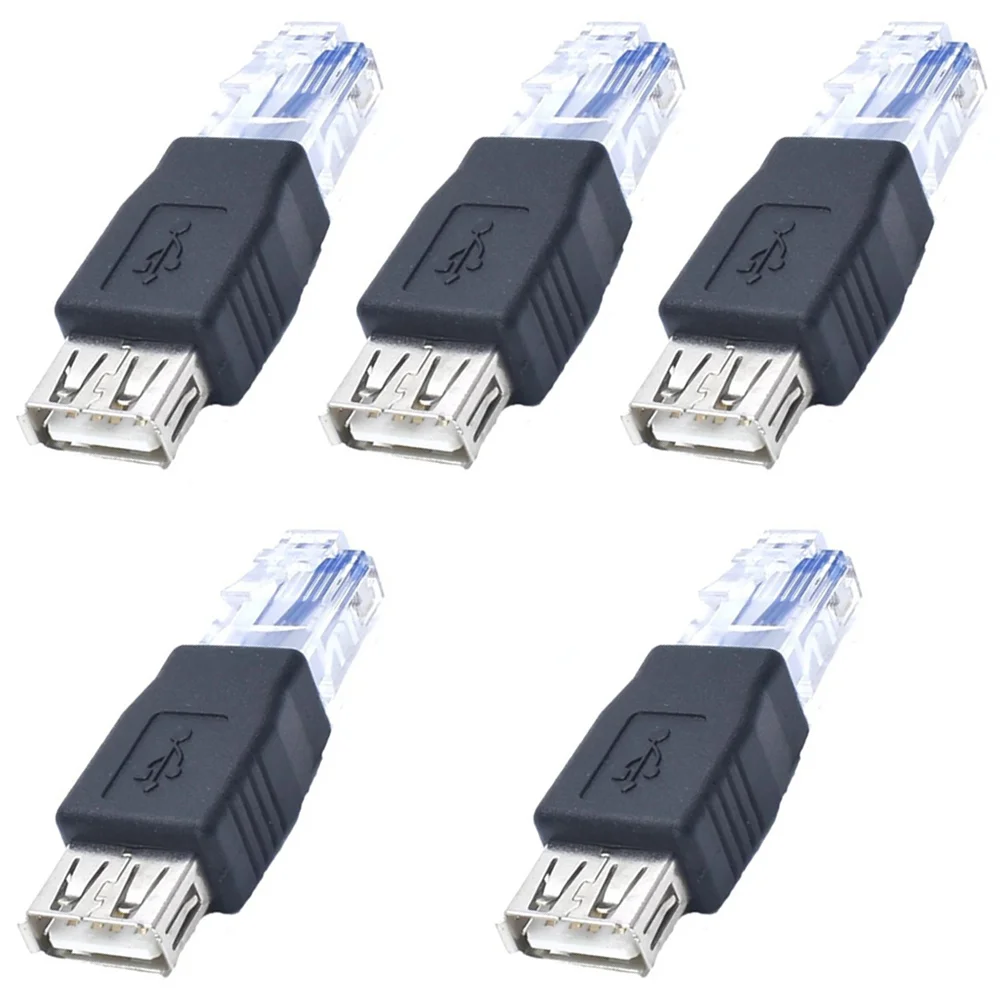 

10PCS USB A Female to Ethernet RJ45 Male Adapter Connector USB 2.0 Router Adapter Laptop Network Cable Ethernet Converter Plug