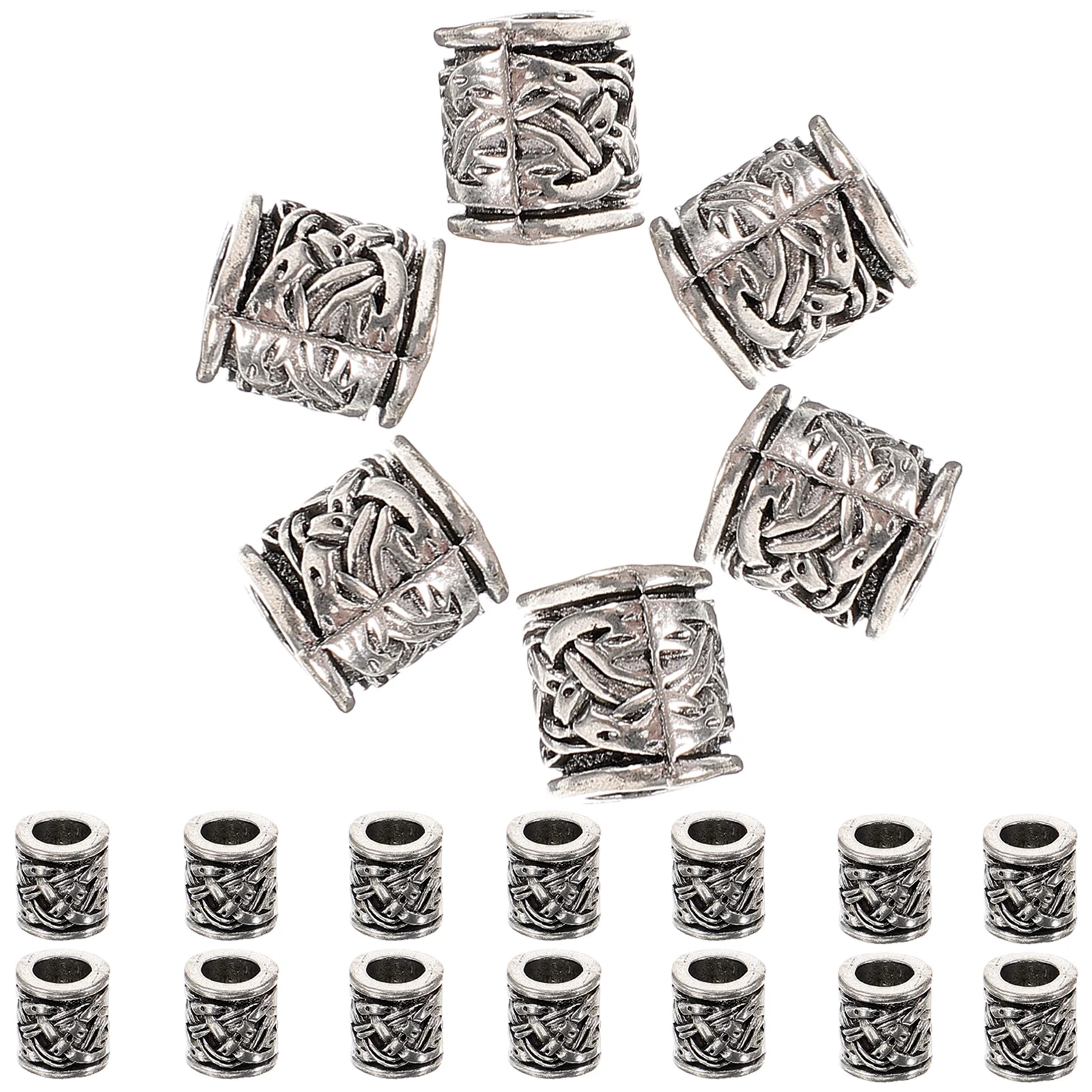

20 Pcs Cross Bracelets Pendant Spacers Silver Beads Zinc Alloy Making Man