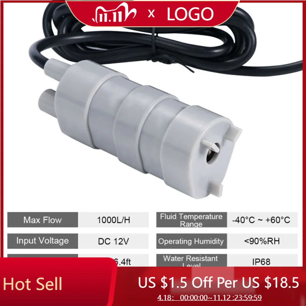 

Водяной насос для дома на колесах, 1000 л/ч, 5 м, 1 шт.