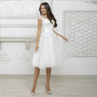 short wedding dresses for woman vestido de noiva cap sleeve elegant formal bridal prom gowns knee length a line %d1%81%d0%b2%d0%b0%d0%b4%d0%b5%d0%b1%d0%bd%d0%be%d0%b5 %d0%bf%d0%bb%d0%b0%d1%82%d1%8c%d0%b5