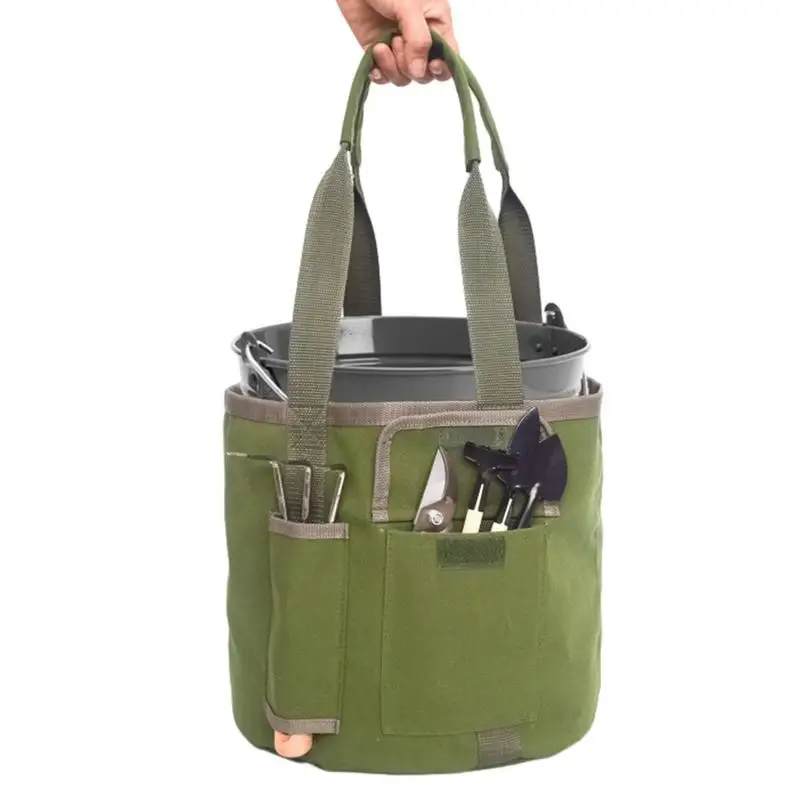

Gardening Organizer Tote For 5 Gallon Buckets With Pockets Waterproof Gardening Tools Bags Screwdriver Kit Holder storage bag
