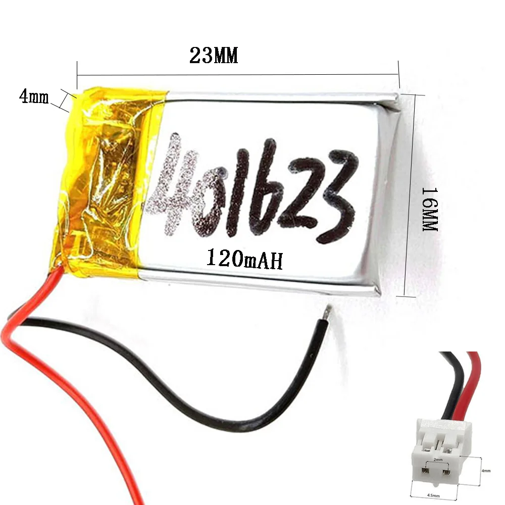 Аккумуляторная 3 7 В 120 мАч 401623 Полимерный ионный аккумулятор для GPS-камеры POWER BANK MP3