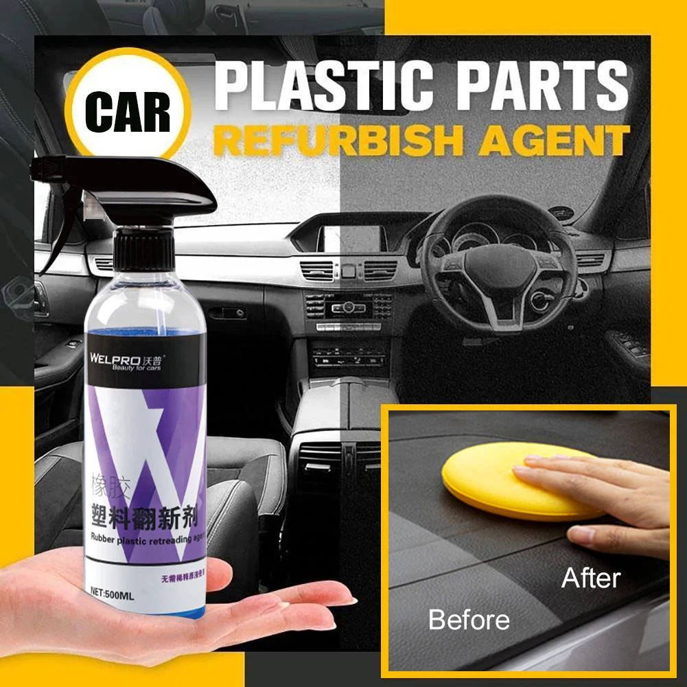 

500ml Plastic Leather Retreading Agent Car Recovery Restorer Long-lasting Refresh Cleaner Auto Detailing Quick Coating Protectio
