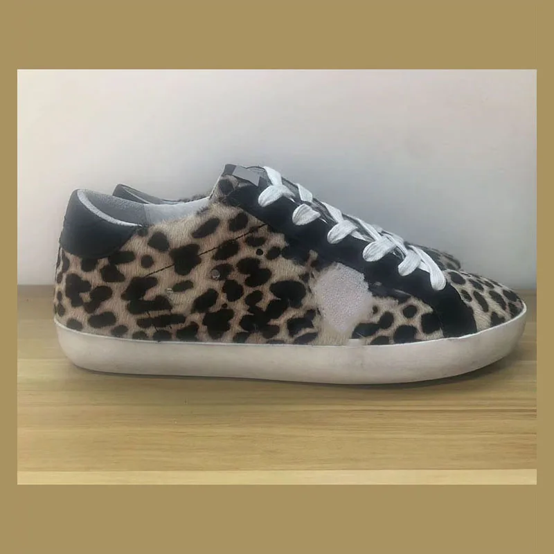 

2022 Four Seasons New Parent-Child Retro Old Small Dirty Shoes Leopard Print Sports Casual Shoes Increased Anti-skid ST218