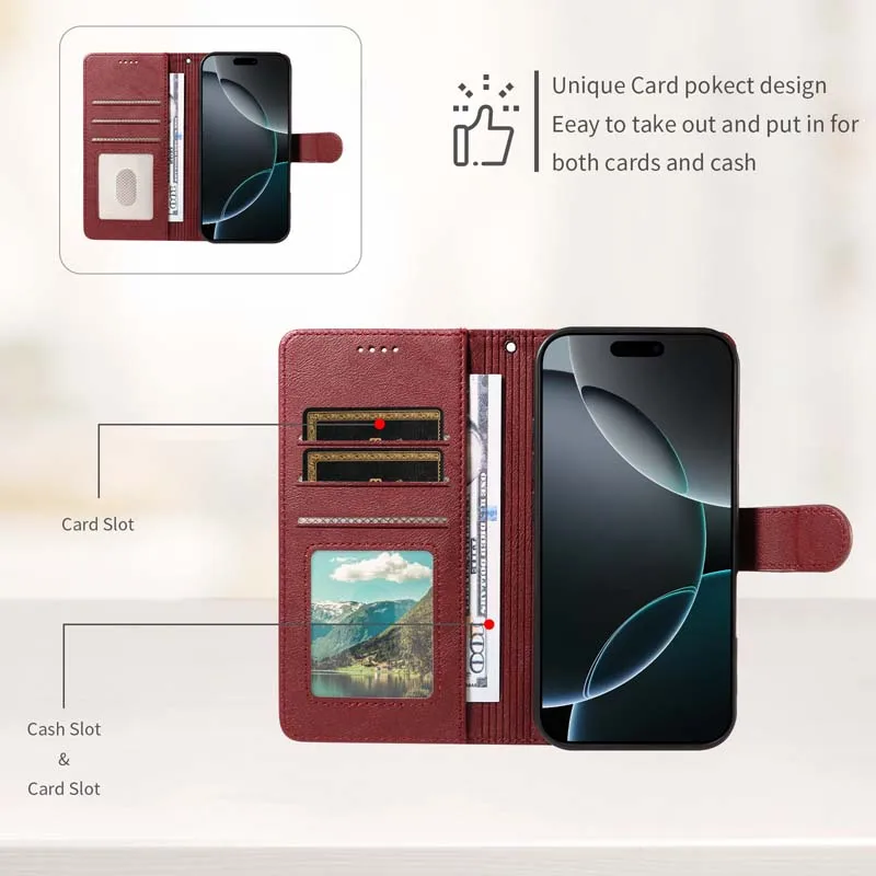 Фото Кожаный чехол для Huawei Pura 70 80 90 Pro Max Nova 5T 8i 9 10 11 SE 12 Lite 12S 14 Y70 Plus Y90, флип-кошелек с RFID-защитой от кражи №5