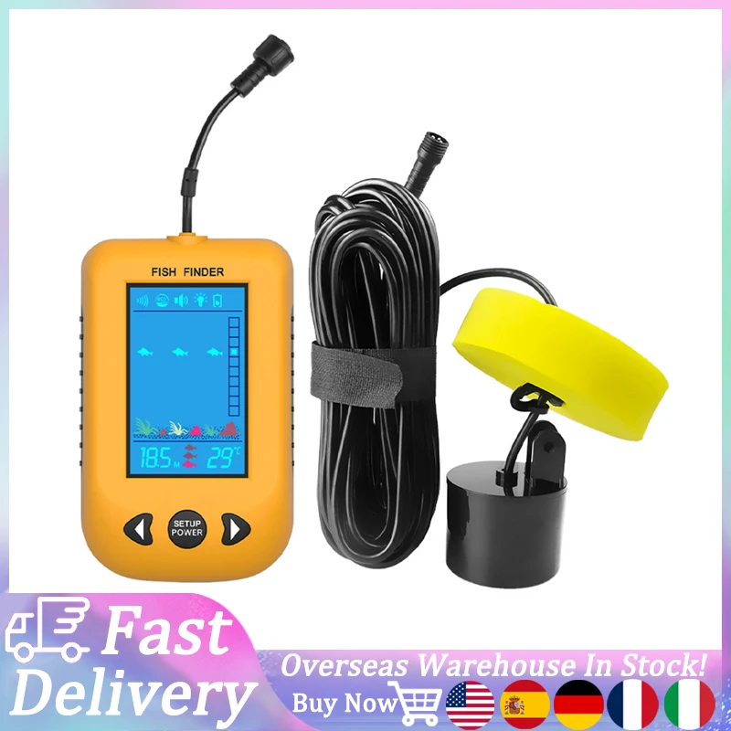 

Portable Fish Finder Handheld Wired Fish Depth Finder Kayak Boat Fishfinder with Sonar Transducer For Outdoor Fishing