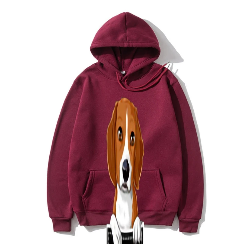 

Мужская теплая спортивная толстовка с принтом, модная брендовая мужская толстовка с изображением Бигля в вашей фризе, карманная толстовка ...