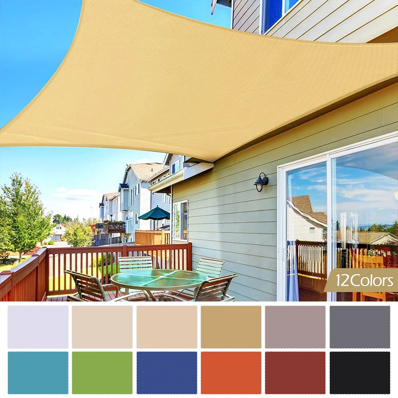 

300D Polyester Shade Sail Waterproof Garden Terrace Canopy Swimming Sun Shade Camping Hiking Yard Sail Awnings