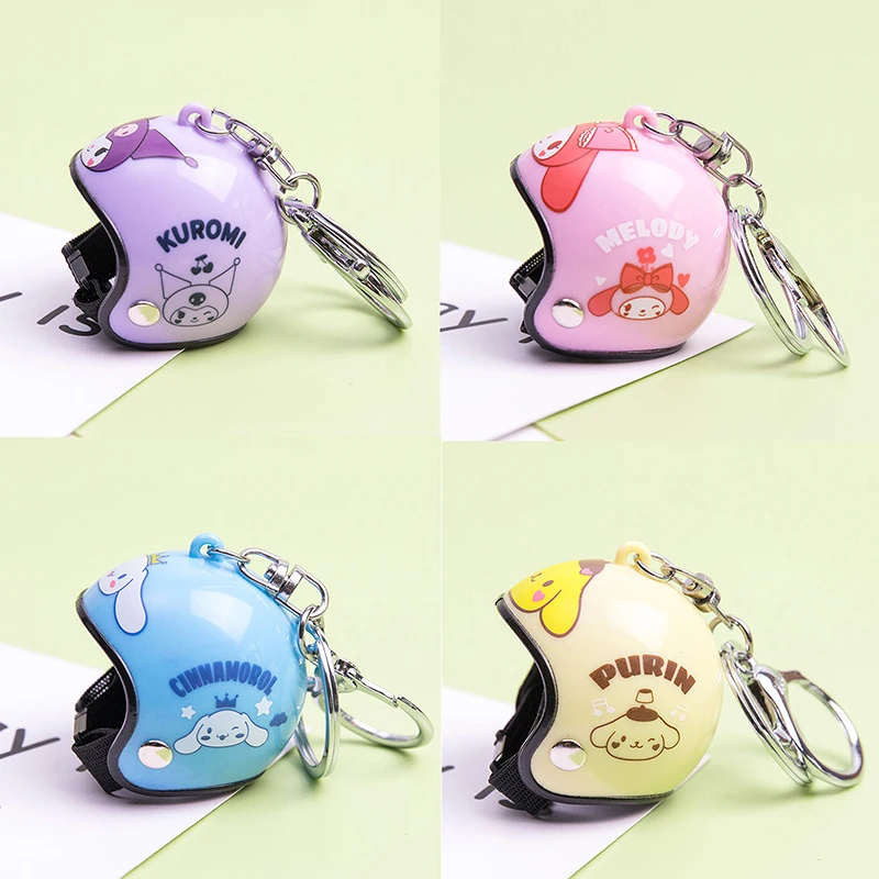 Брелок для ключей с мотоциклетным шлемом Sanrio Kuromi брелок сделай сам кукла жесткая