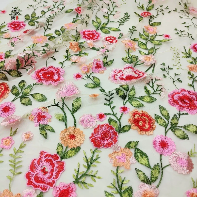 Ткань для вышивания пиона односторонняя сетка позиционирования многоцветная