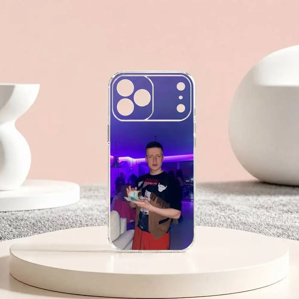 Фото Чехол для телефона T-Trash Streamer M-Mellstroy Gift для iPhone 17 16 15 14 13 12 11 Mini Pro Max Plus, прозрачная накладка №4