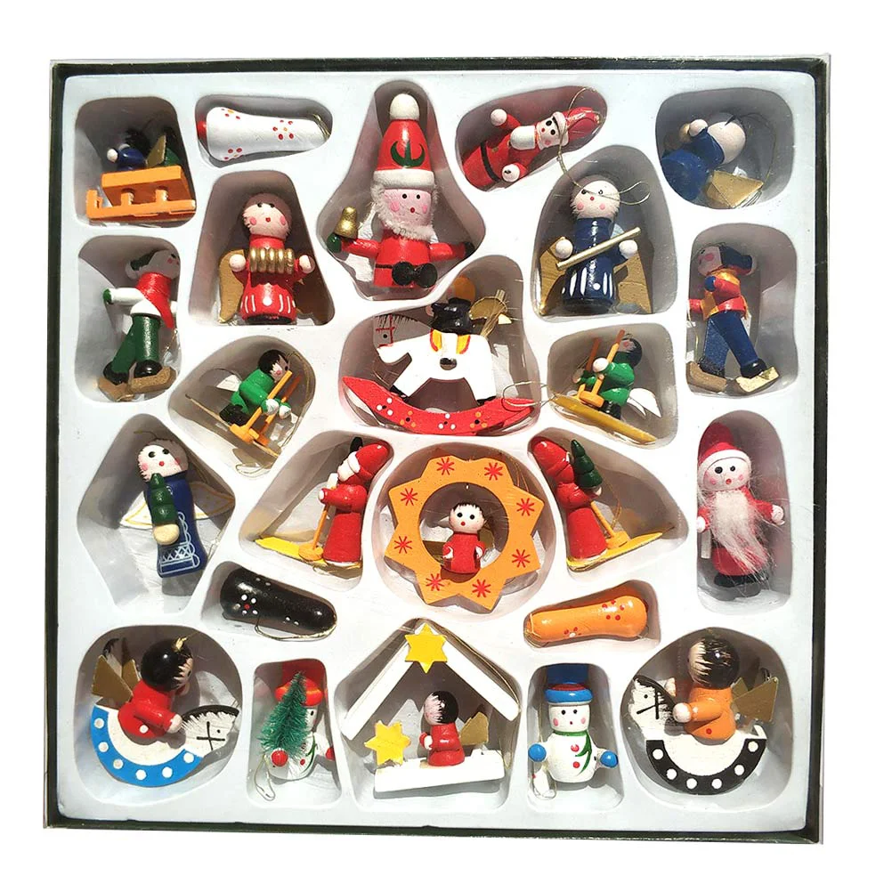 

Christmas Ornaments Mini Tree Ornament Decorations Wooden Miniature Crafts Petite Treasures Hanging Nutcracker Set Carwestern