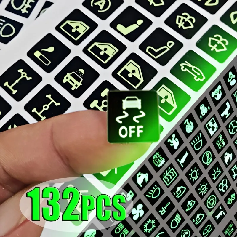 

Luminous Rocker Switch Label PVC Car Sticker Truck Instrument Circuit Panel Decal Decoration Car Styling Accessories Marine Boat