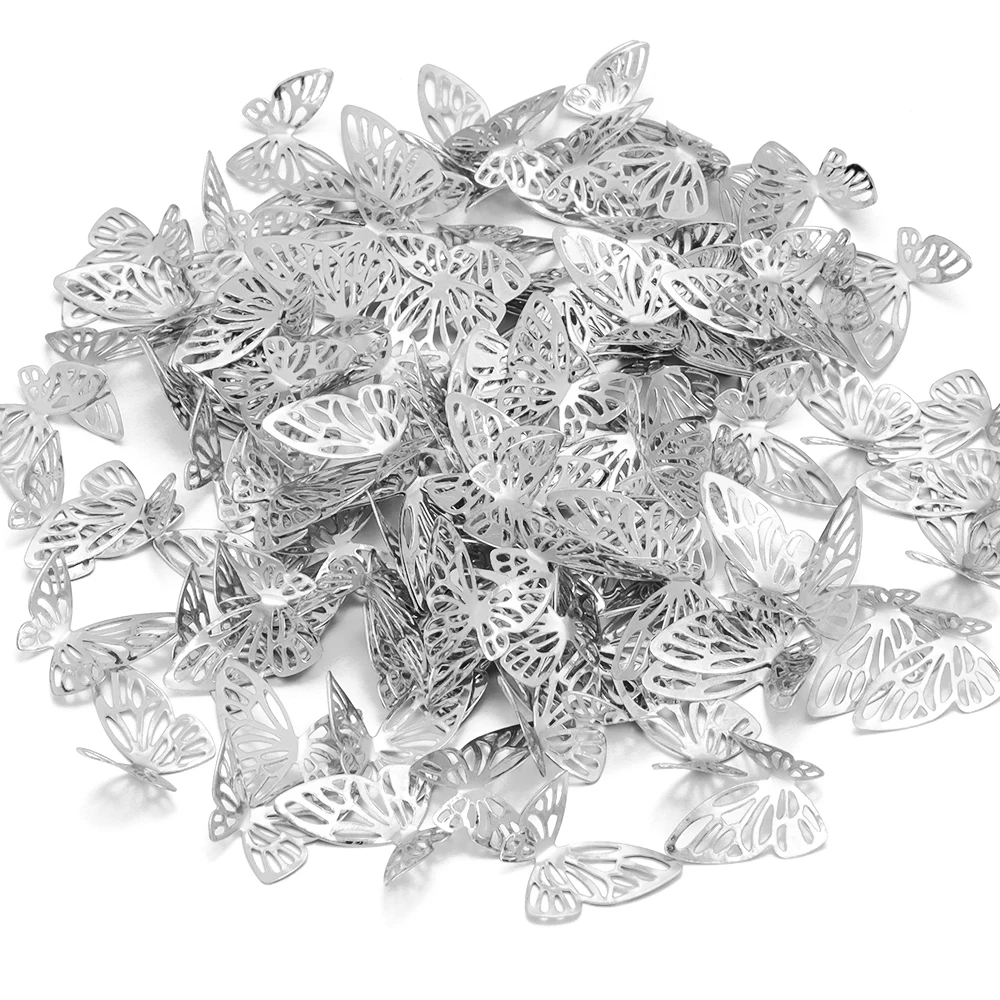 

Металлические наклейки-бабочки 50 шт