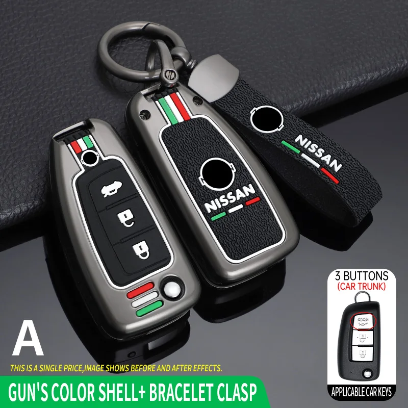 

Zinc Alloy Car Key Case Cover Shell Fob For Nissan Qashqai X-trail Murano Maxima Altima Juke QUEST Livina Tiida Nismo Protector