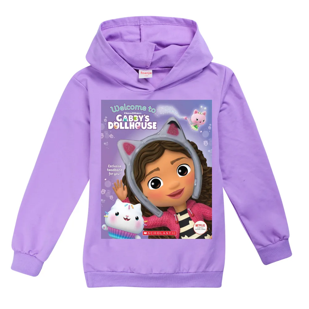 

Gabby's Dollhouse Kids Cartoon Gabby Cats Hoodies Children Long Sleeve Coats Boys Girls Gabby Cats Pullovers Hoody Sweatshirt