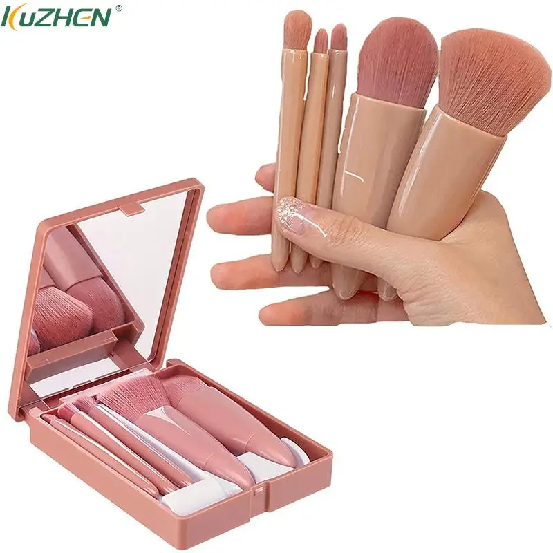 

5PCS Mini Makeup Brushes Set Mirror Soft Fluffy for Cosmetics Foundation Powder Eyeshadow Blending Beauty Makeup Tool