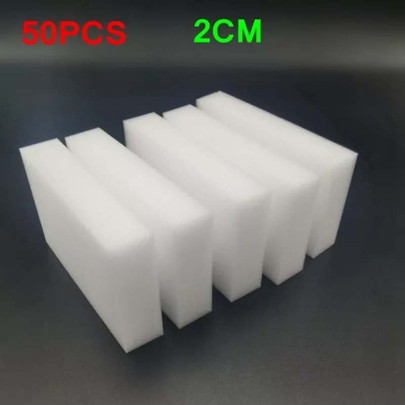 

50PCS 2cm Sponge Eraser Melamine Sponge Cleaner Kitchen Cleaning Tool for Dish Wash Bathroom Cleaning Tools500*60*20MM