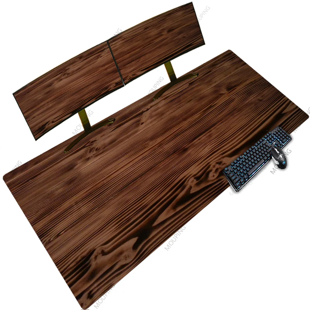 

Wooden Black Retro Minimalist Oversize Vintage Gaming Laptops XXXXL Led Rgb Deskmats 1200x500 Backlit for Gamer Computer Carpet