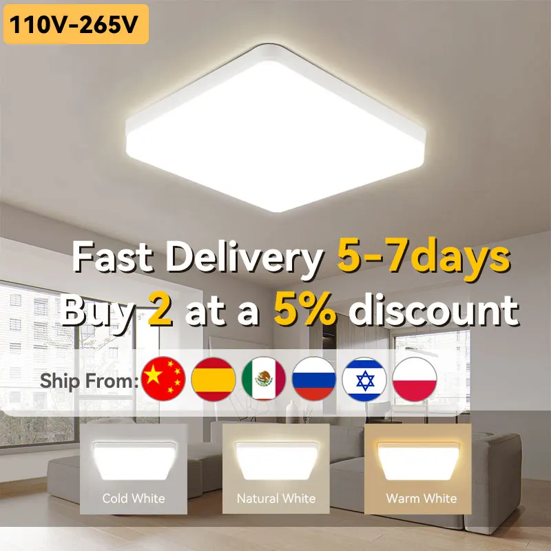 

LED Ceiling Light 110V 220V Square Modern Ceiling Lamp for for Kitchen Dining Room Bed Room Bathroom 30W/40W/50W Ceiling Lights