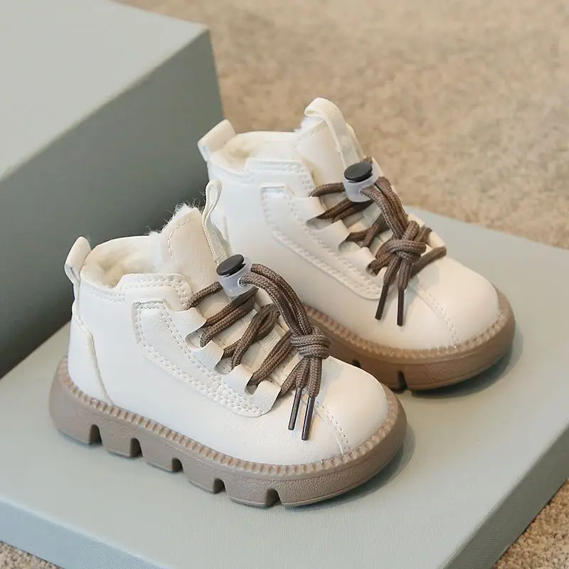 Children's Cotton Shoes Winter Shoes Extra Thick Girls' Snow Boots Plush Thickened Baby's Cotton Boots Boys' New Martin Boots