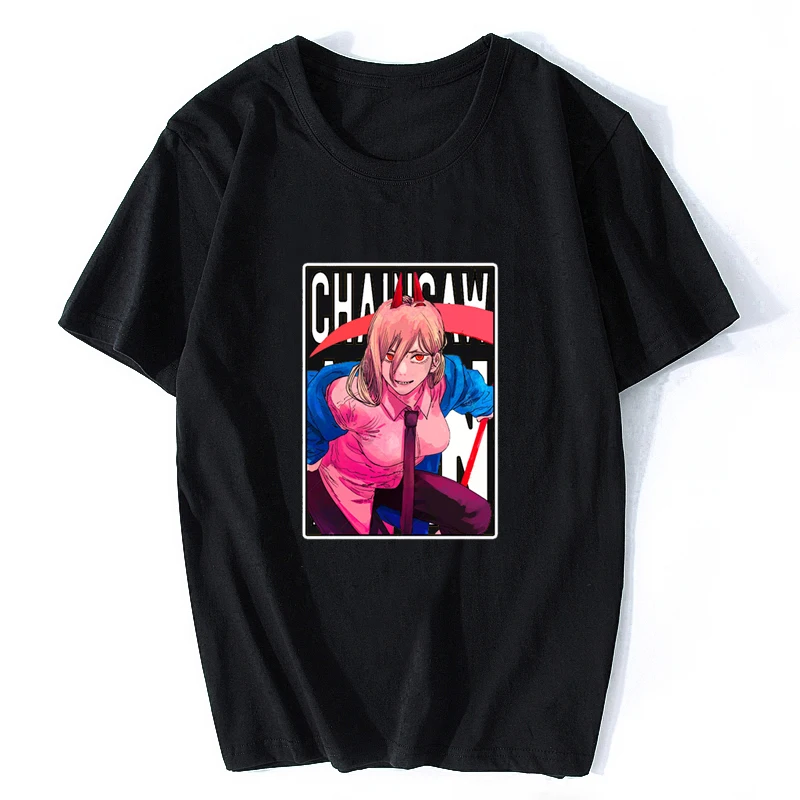 

Футболка Мужская/женская оверсайз с принтом из аниме «бензопила»