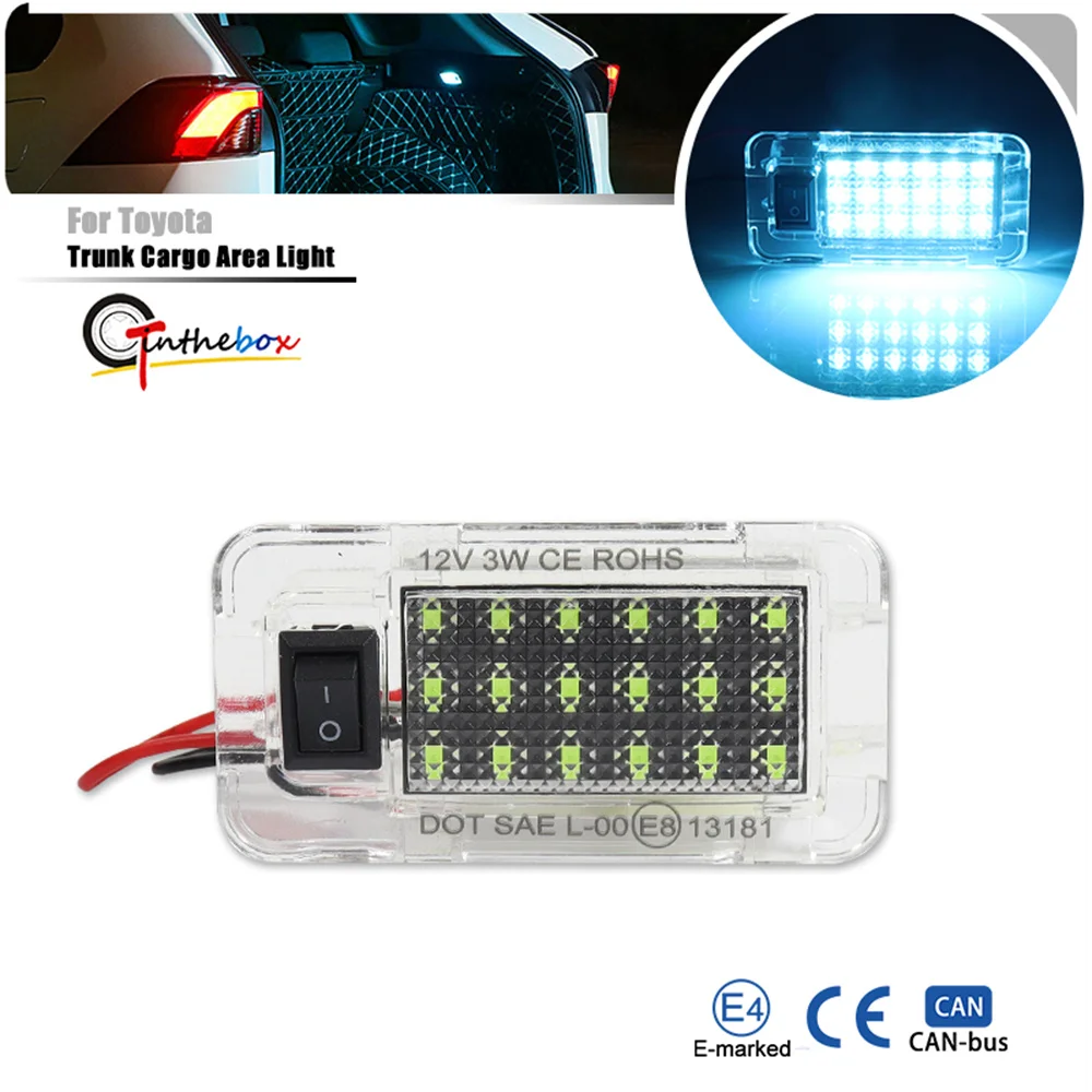 Фото 1 шт. автомобильный светодиодный светильник для багажника для Toyota RAV4 MK5 Scion XB TC Highlander Venza Prius V, внутренний светильник для багажного отделения №1
