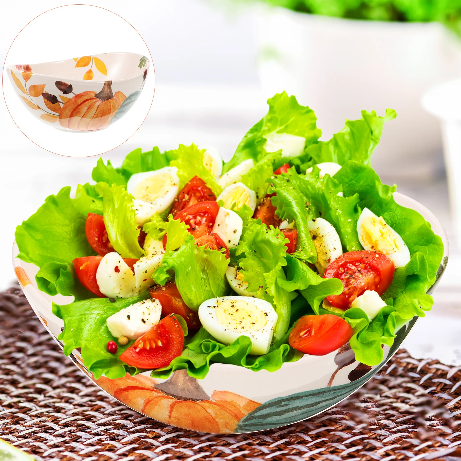 

Thanksgiving Salad Bowl Ceramic Dessert Bowl Fall Food Serving Bowl Autumn Bowl Snack Candy Bowl Party Treat Container