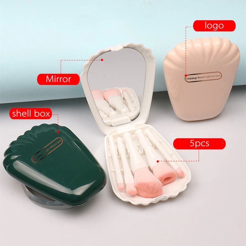 ZZDOG 5Pcs Protable Travel Makeup Brushes Set With Shell Box High Quality Powder Foundation Eye Shadow Concealer Cosmetics Tools - купить по
