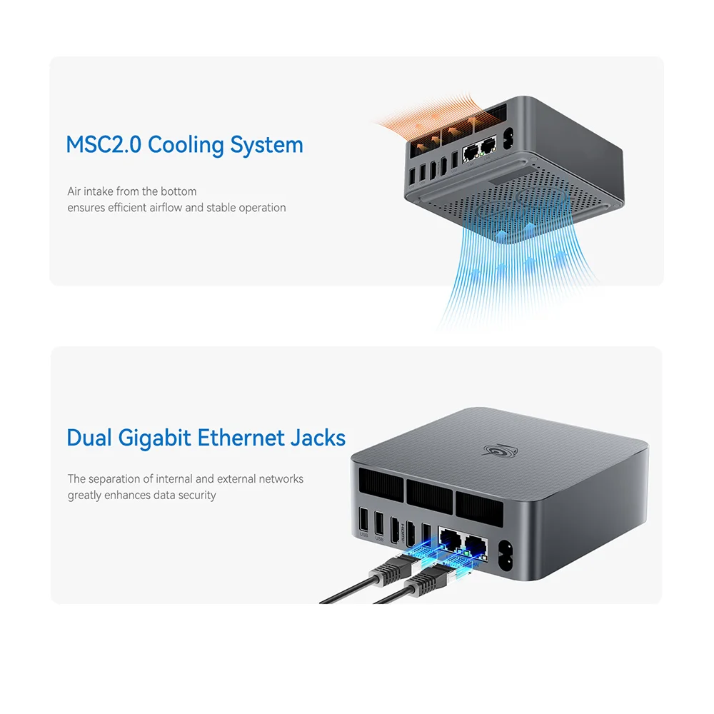 Фото Beelink EQi12 Intel Core i3/i5/процессоры 1220P 12450H 12650H 16G 32G RAM 500G 1T SSD WiFi6 Настольный компьютер VS SEi12 SER5 №5