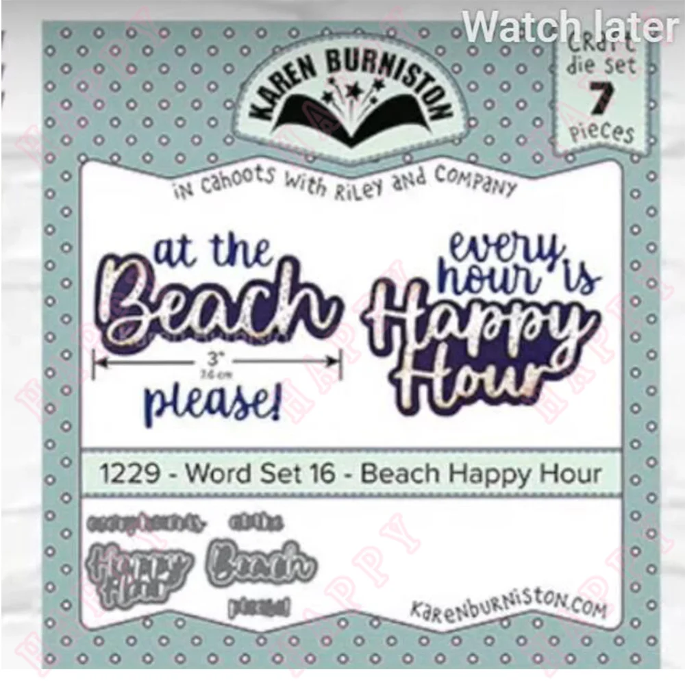 

Metal Cutting Dies Beach Happy Hour Decoration For Diy Scrapbook Diary Album Paper Craft Template Greet Card Embossing Handcraft