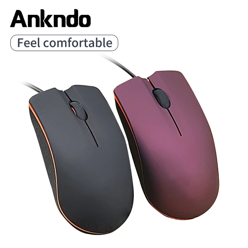 

Проводная мышь ANKNDO, матовая оптическая мини-мышь USB для геймеров, ПК, ноутбука, настольного компьютера, игровая мышь для офиса, домашних игр, ...