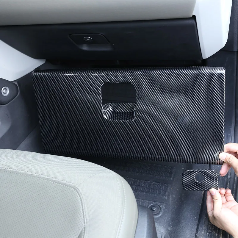 

ABS carbon fiber car co-pilot glove box storage box cover decorative sticker for Land Rover Defender 90 110 2020-22 Accessories