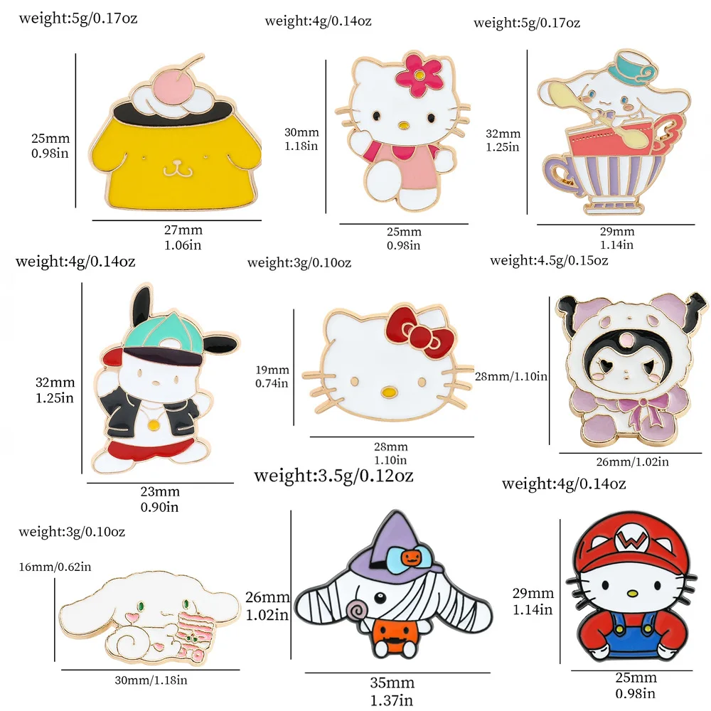 5 шт. Sanrio аниме эмалевые булавки куртка значок заколка аксессуары мультфильм