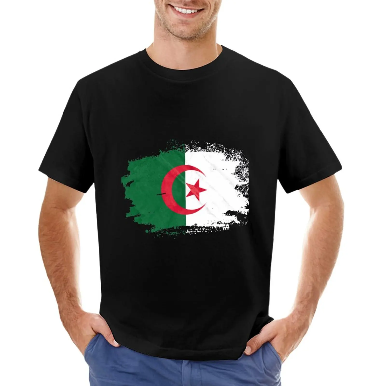 Футболка мужская с принтом животных цвет черный флаг Алжира 1 2 3 viva