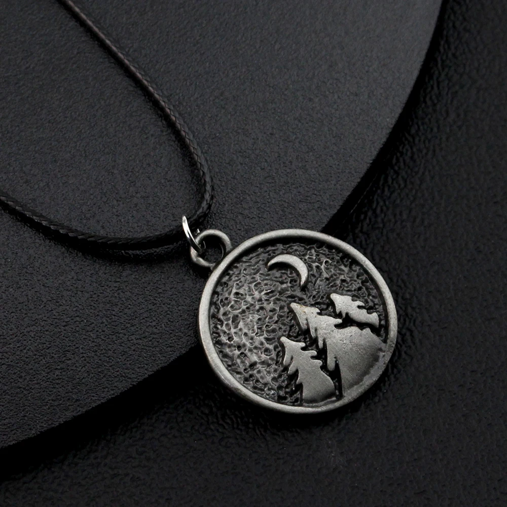 Ожерелье С Подвеской В Виде Фазы Луны И Лесной Сосны Круглый Кулон Унисекс