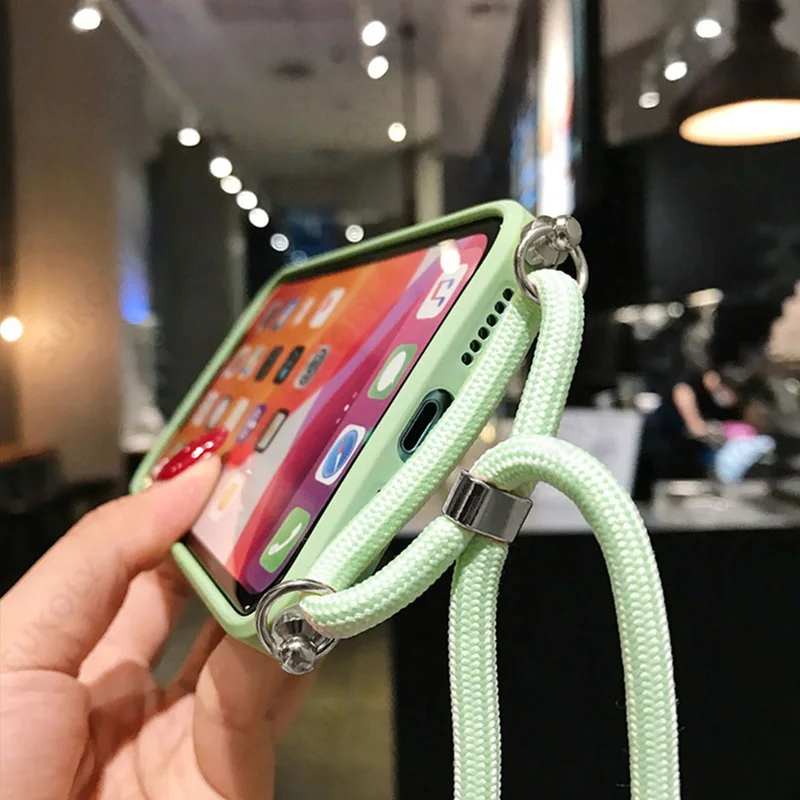 Liquid Silicone Lanyard Phone Case For Samsung Galaxy A52 A72 5G M52 A42 A51 A71 A50 A70 Note 20 S21 Plus S20 FE Samsung S21 FE