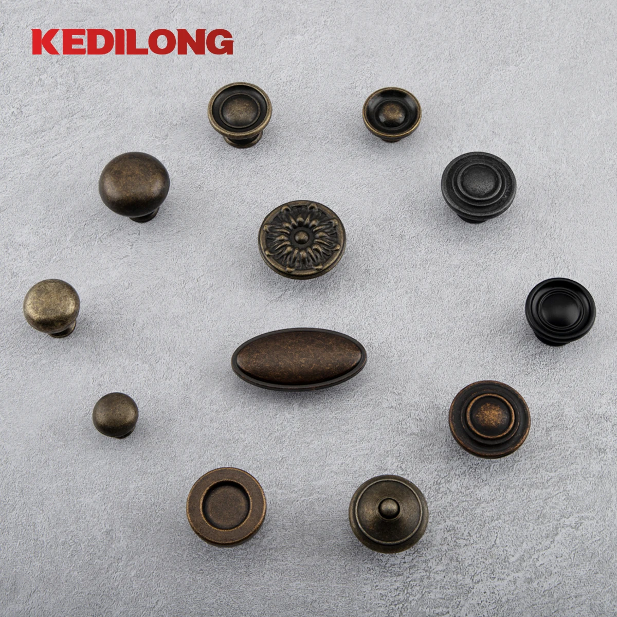 

Furniture hardware American retro pastoral style round single hole handle zinc alloy cabinet door drawer handle Cabinet Handle