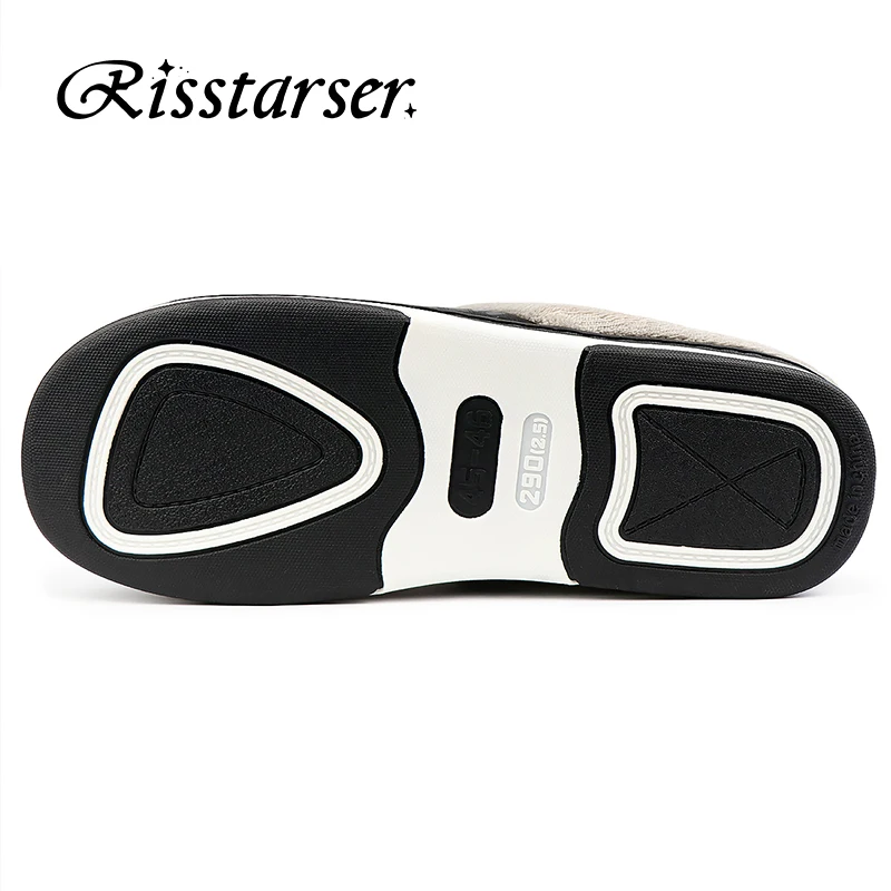 Размера плюс мужские Тапочки кожаные зимние водонепроницаемые теплые домашние