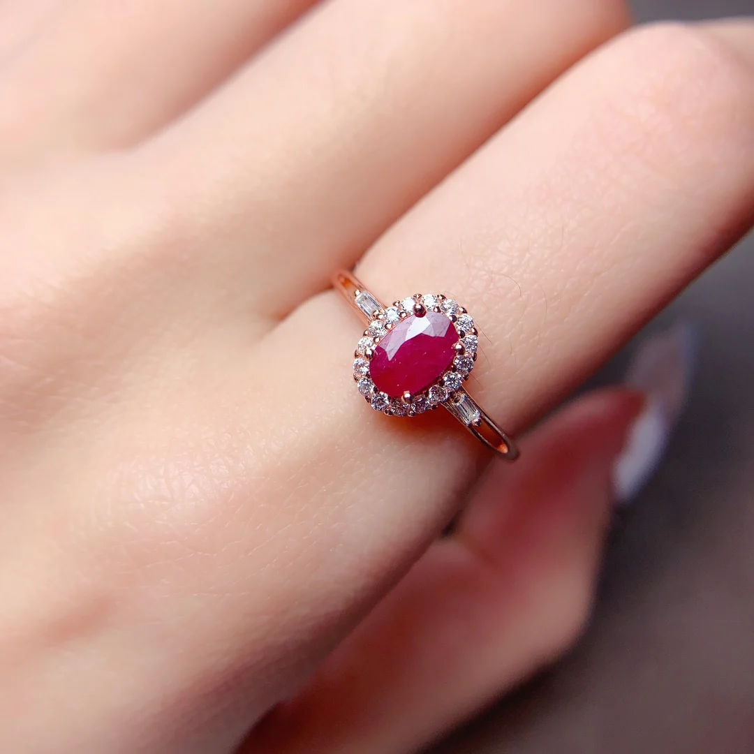 

Sterling Silver 925 wedding Ring Ruby Natural Gem Ring Women's luxury free mailing jewelry women's original jewelry boutique