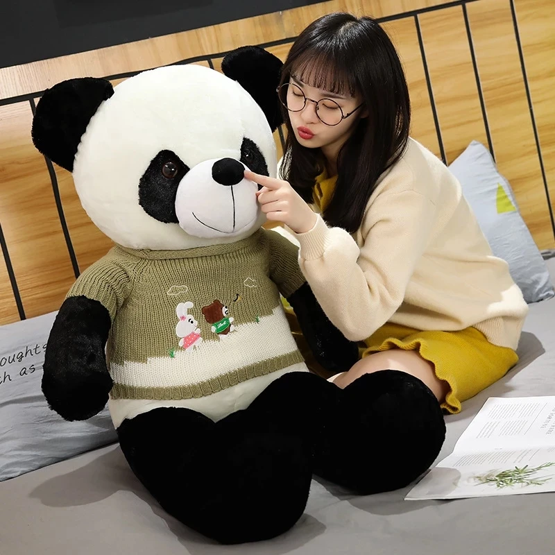 

100 см милый детский гигантский свитер панда Медведь плюшевые мягкие животные куклы Животные игрушка подушка Мультяшные кавайные куклы подарок для любимых девочек