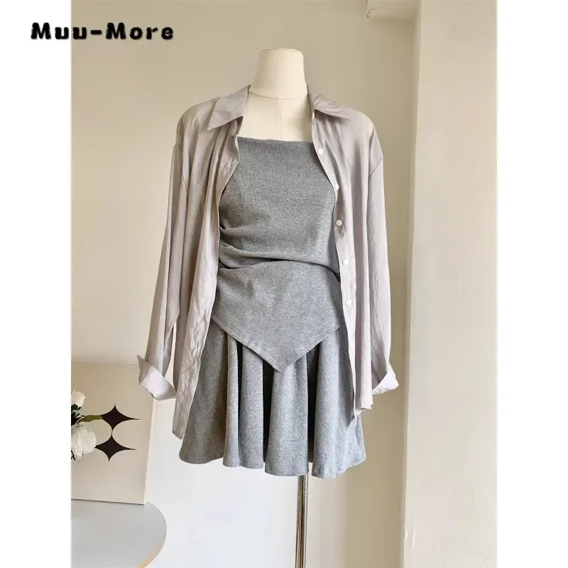 Милый винтажный стиль комплект из 3 предметов женский свободный жилет + тонкая