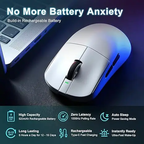 Фото Беспроводная легкая игровая мышь VXE Dragonfly R1PRO R1 Pro MAX 1000 Гц с сенсором PAW3395, 26000 DPI; Проводная игровая мышь R1SE R1 №3