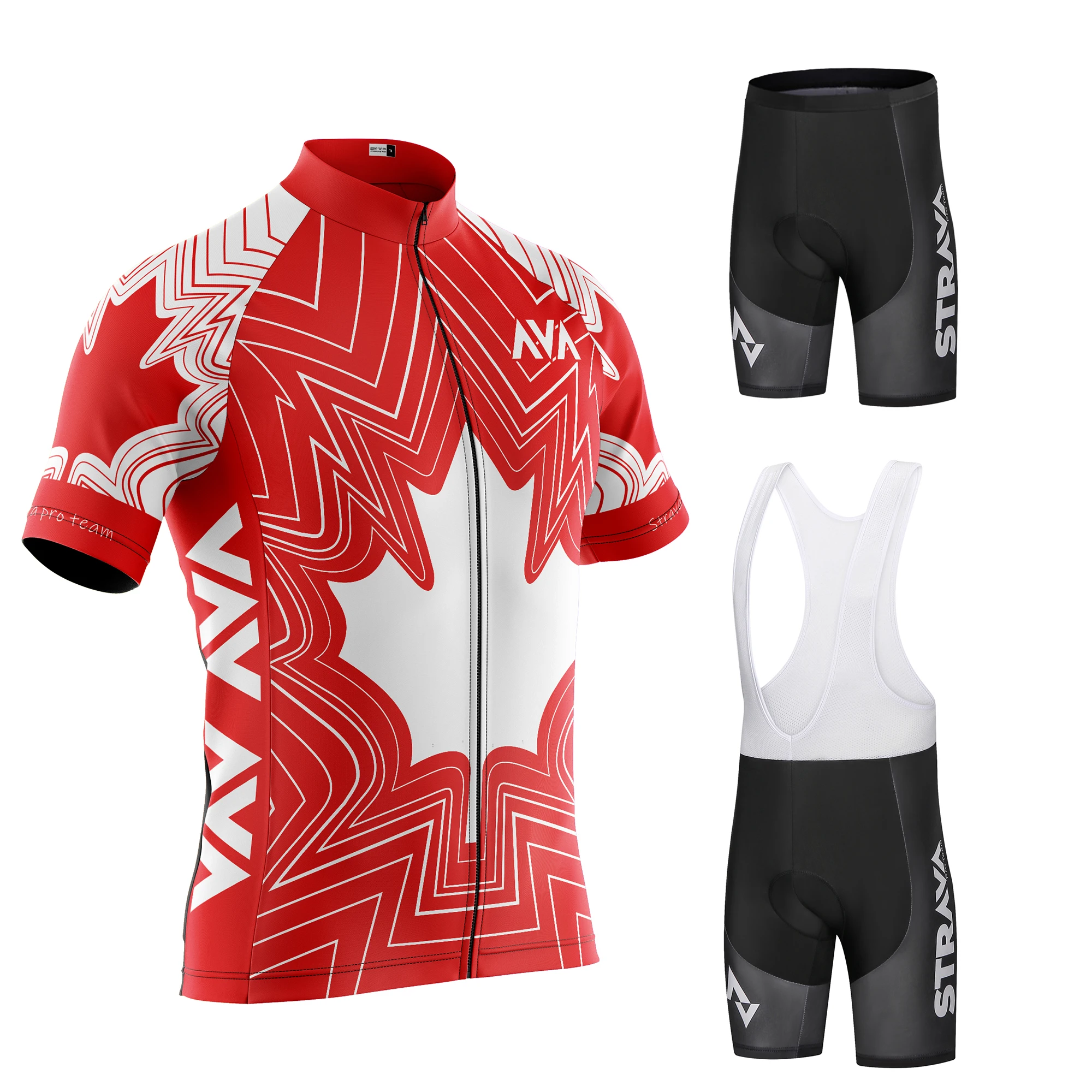 

STRAVA Pro Team Cycling Jersey Men Set Bib Shorts Set Summer Bike Jersey Bicycle Racing Uniform Clothes
