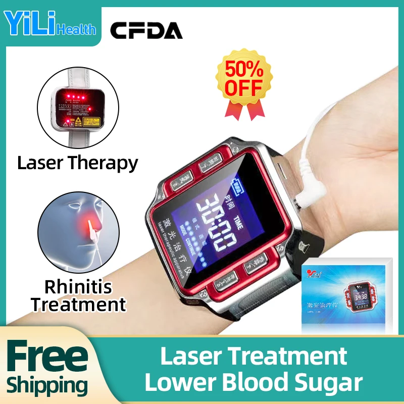 

Laser Therapy Watch 650nm Diabetes Treatment for Bp Control Blood Sugar Hypertension Cholesterol Hyperglycemia Rhinitis CFDA