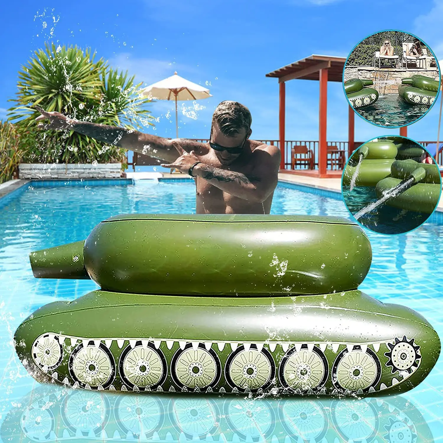 Продажа Летний бассейн для вечеринки надувной большой резервуар водяной пистолет надувной плавательный круг резервуар для распыления воды плаваю...