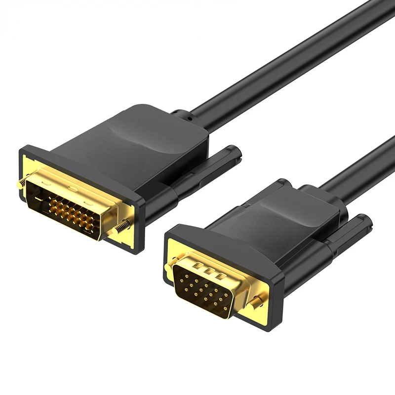 

2022New DVI to VGA Cable Converter 1080P 60HZ DVI-D 24+1 Pin Male to VGA Male Adapter for HDTV Monitor Projector DVI D VGA Cable